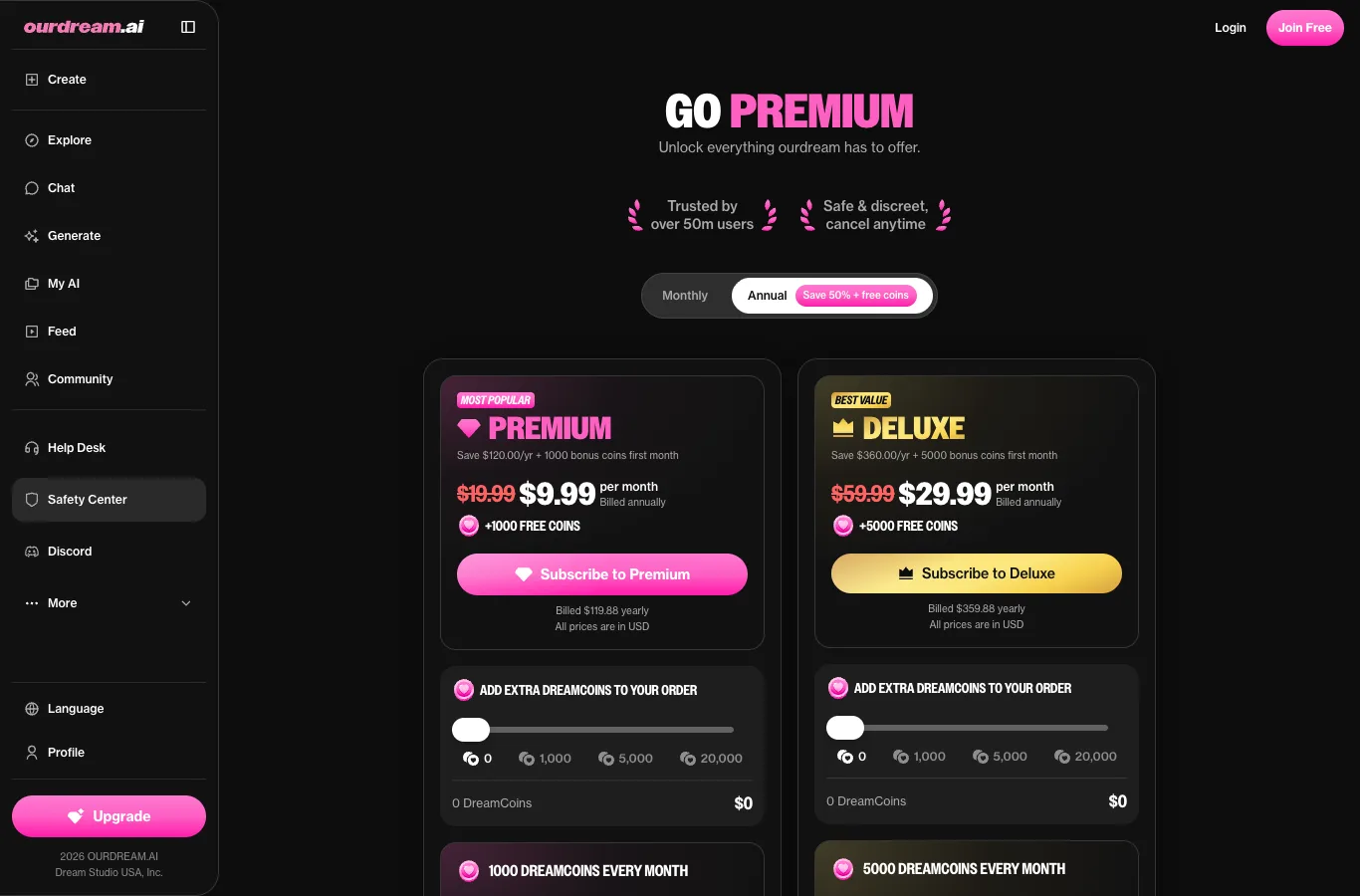 OurDream AI — Preise